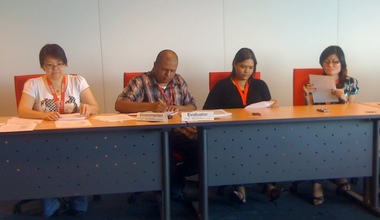 Toastmaster Emily, CC Abdul Rahman Shah with our guests, Shamanti and Kelly.
